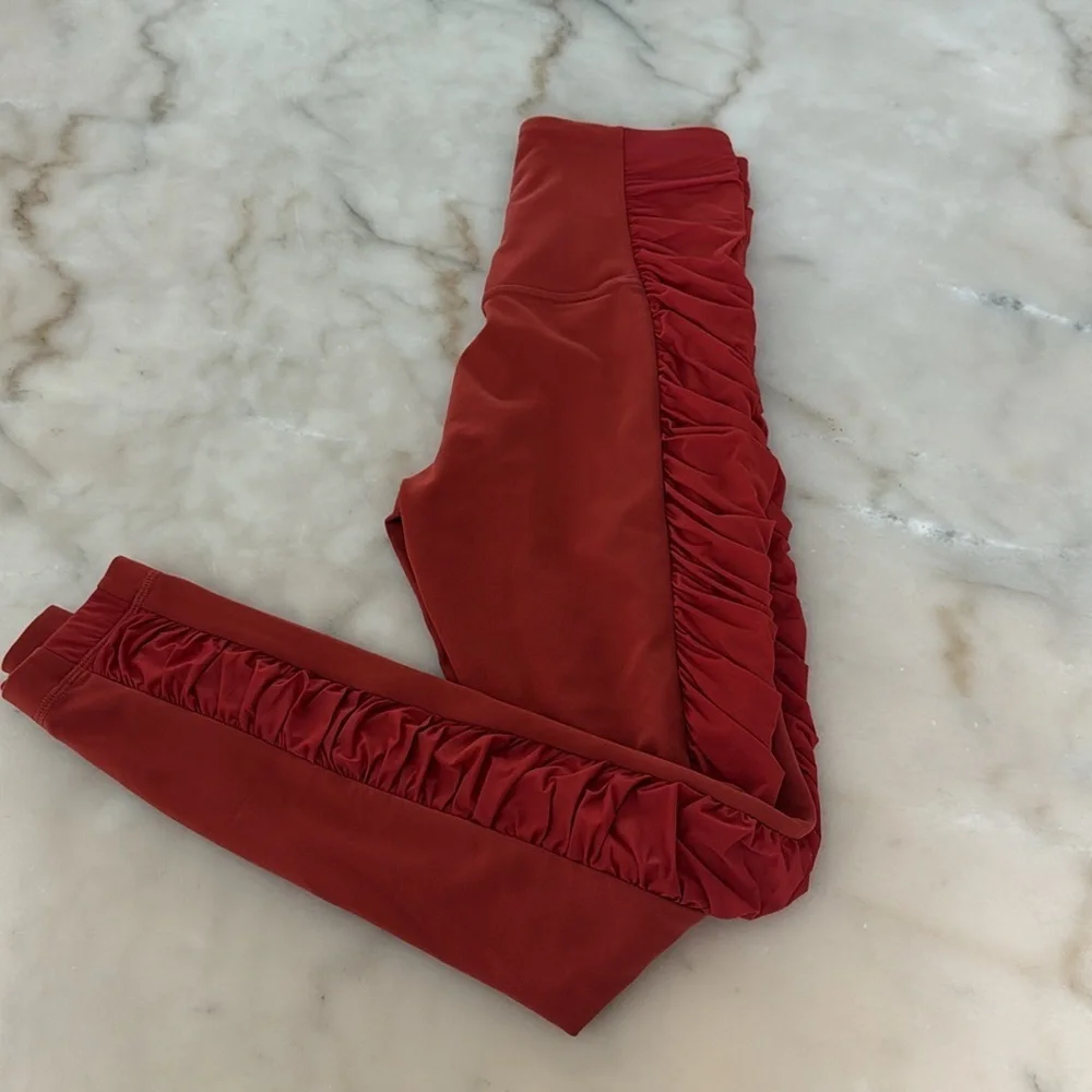 lululemon athletics align hr pant ruched cayenne High-Waisted Leggings Sz 8 NWT